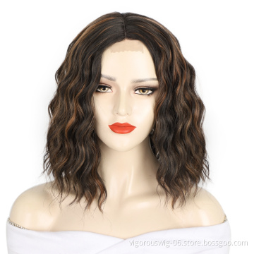 Vigorous Heat Resistant Futura Silk Short Bob For Black Women Wholesale High Temperature Synthetic Wigs Lace Front